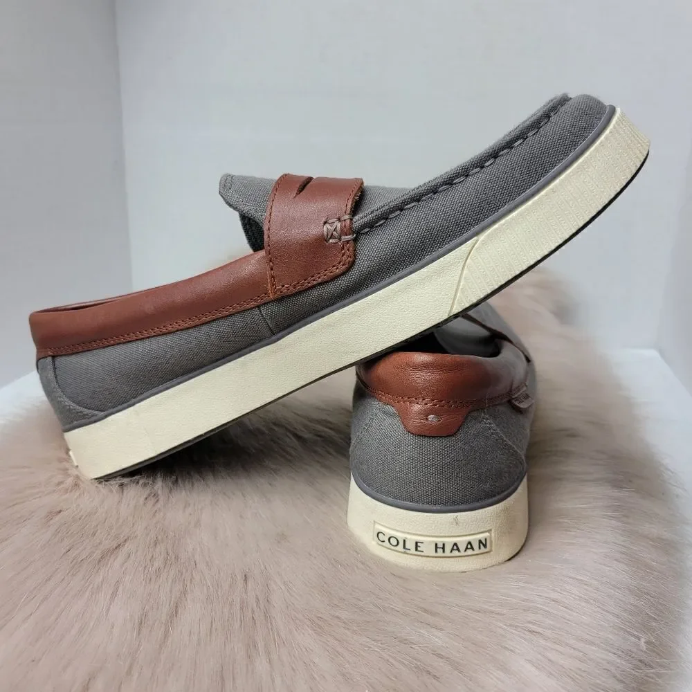 Cole Haan Nantucket 2.0 Penny Slip on Loafers Gray/Woodbury C33800 Size 8.5M